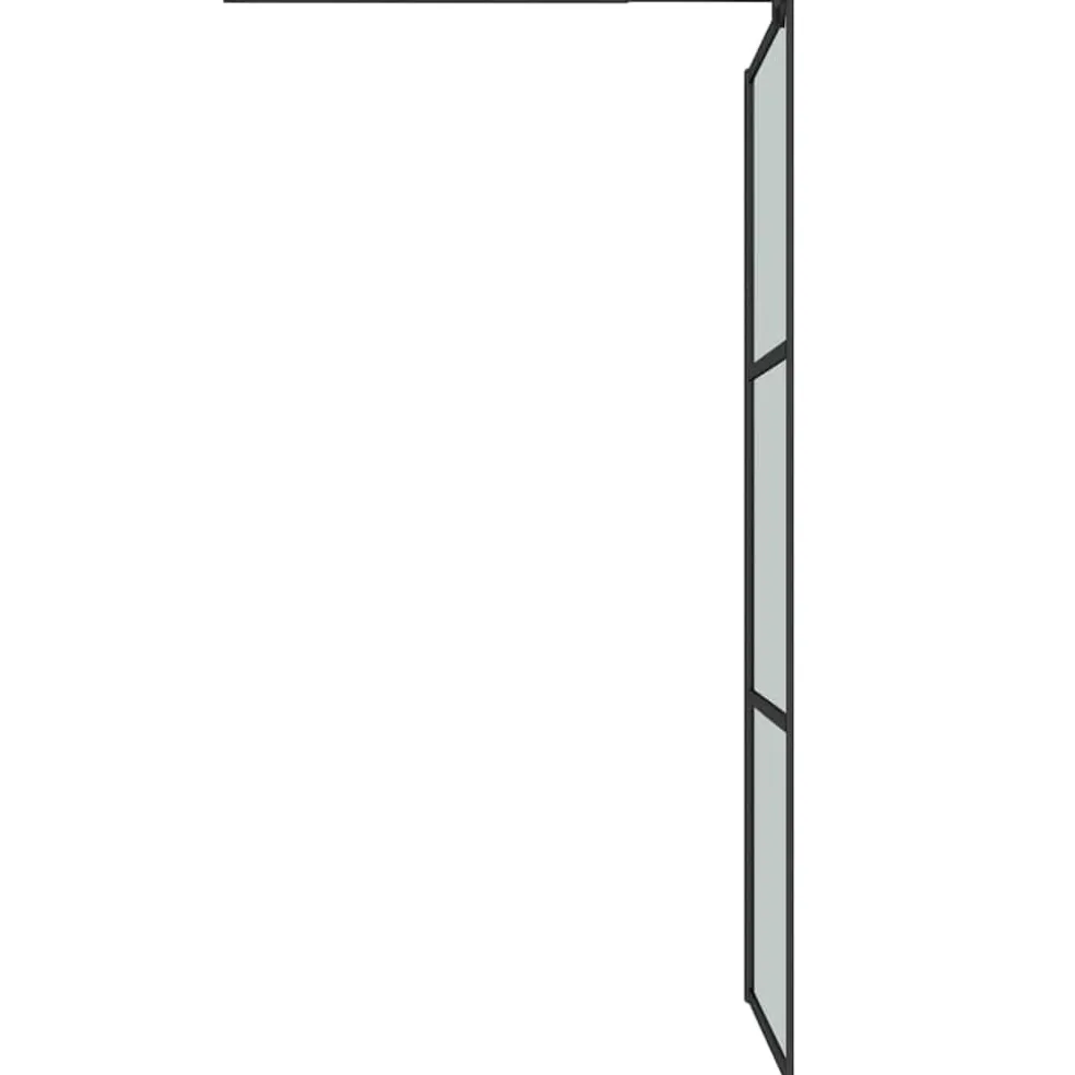 vidaXL Douchewanden Zwart 80 x 195 cm Glas en Aluminium