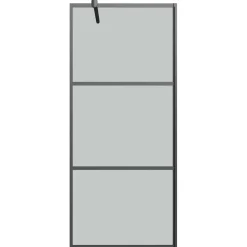 vidaXL Douchewanden Zwart 80 x 195 cm Glas en Aluminium