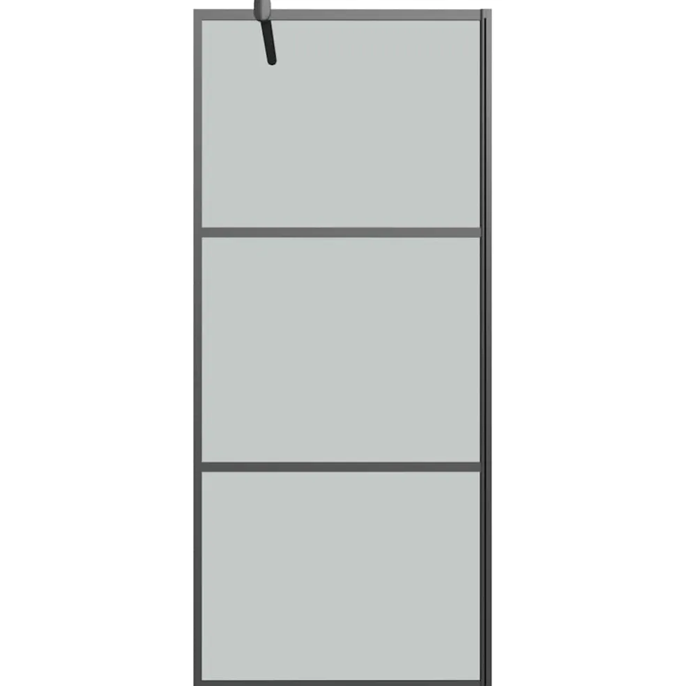 vidaXL Douchewanden Zwart 80 x 195 cm Glas en Aluminium