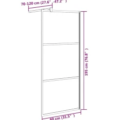 vidaXL Douchewanden Zwart 80 x 195 cm Glas en Aluminium