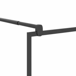 vidaXL Douchewanden Zwart 80 x 195 cm Glas en Aluminium