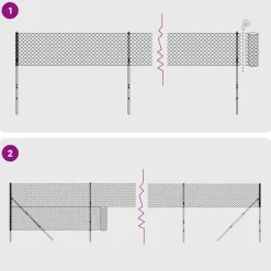 vidaXL Draadgaashek met flens 1,4x10 m antracietkleurig