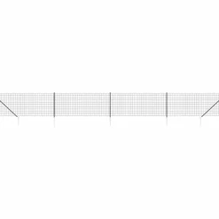 vidaXL Draadgaashek met grondankers 0,8x10 m antracietkleurig