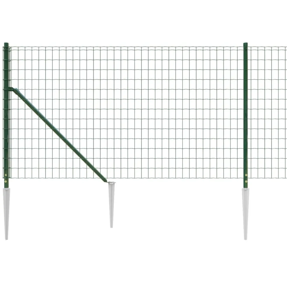 vidaXL Draadgaashek met grondankers 0,8x10 m groen