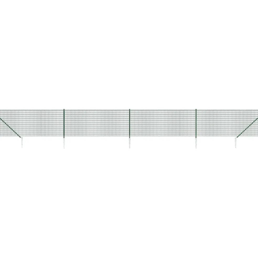 vidaXL Draadgaashek met grondankers 0,8x10 m groen