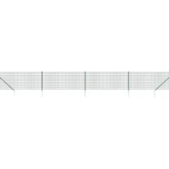 vidaXL Draadgaashek met grondankers 1,1x10 m groen
