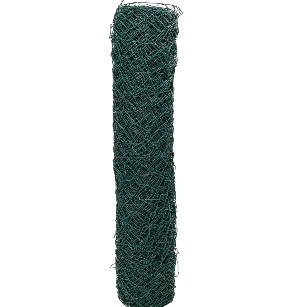 vidaXL Draadgaashek 2 x 10 m Staal Groen