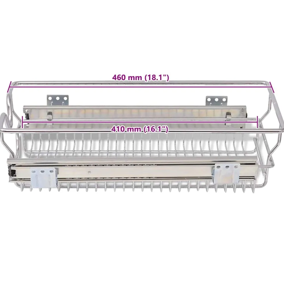 vidaXL Draadmanden uittrekbaar 2 st 300 mm zilverkleurig
