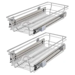 vidaXL Draadmanden uittrekbaar 2 st 300 mm zilverkleurig