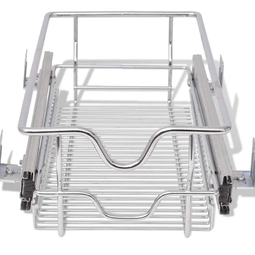 vidaXL Draadmanden uittrekbaar 2 st 300 mm zilverkleurig