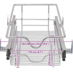 vidaXL Draadmanden uittrekbaar 2 st 300 mm zilverkleurig