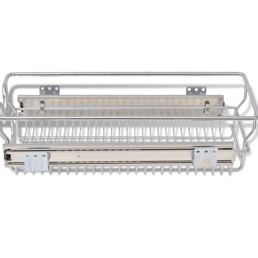 vidaXL Draadmanden uittrekbaar 2 st 300 mm zilverkleurig