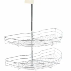 vidaXL Draadmand keuken 2-laags 180 graden 75x38x80 cm zilverkleurig