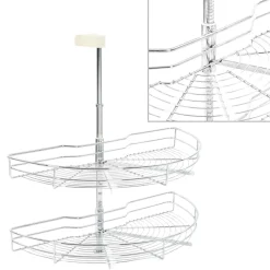 vidaXL Draadmand keuken 2-laags 180 graden 75x38x80 cm zilverkleurig