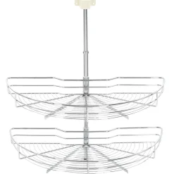 vidaXL Draadmand keuken 2-laags 180 graden 75x38x80 cm zilverkleurig