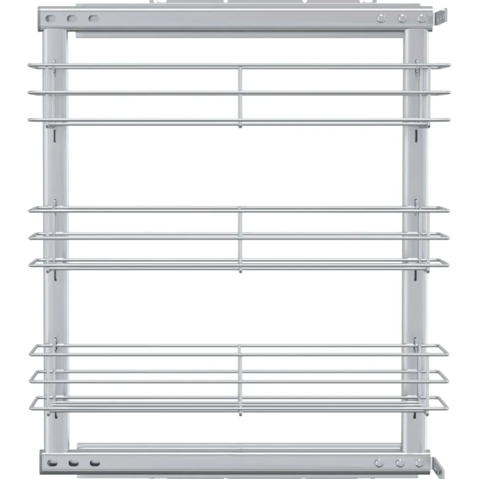 vidaXL Draadmand uittrekbaar 3-laags 47x15,5x55,5 cm zilverkleurig