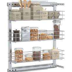 vidaXL Draadmand uittrekbaar 3-laags 47x15,5x55,5 cm zilverkleurig