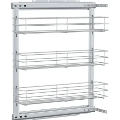 vidaXL Draadmand uittrekbaar 3-laags 47x15,5x55,5 cm zilverkleurig