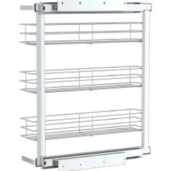 vidaXL Draadmand uittrekbaar 3-laags 47x15,5x55,5 cm zilverkleurig