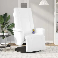 vidaXL Draaibare Massagestoel Wit 71 x 90 x 105 cm Nep Leer