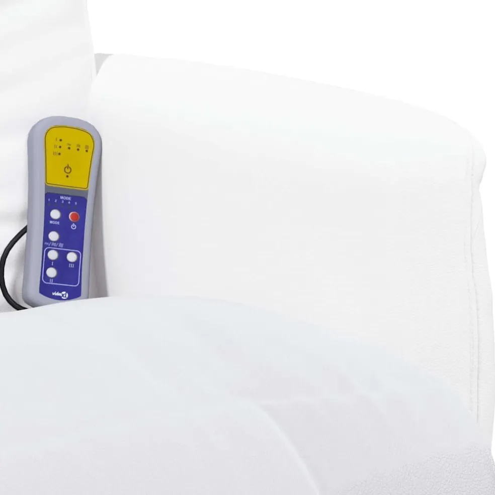 vidaXL Draaibare Massagestoel Wit 71 x 90 x 105 cm Nep Leer