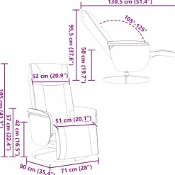 vidaXL Draaibare Massagestoel Wit 71 x 90 x 105 cm Nep Leer