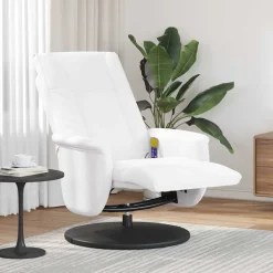 vidaXL Draaibare Massagestoel Wit 71 x 90 x 105 cm Nep Leer