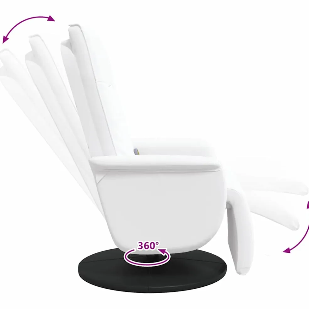 vidaXL Draaibare Massagestoel Wit 71 x 90 x 105 cm Nep Leer