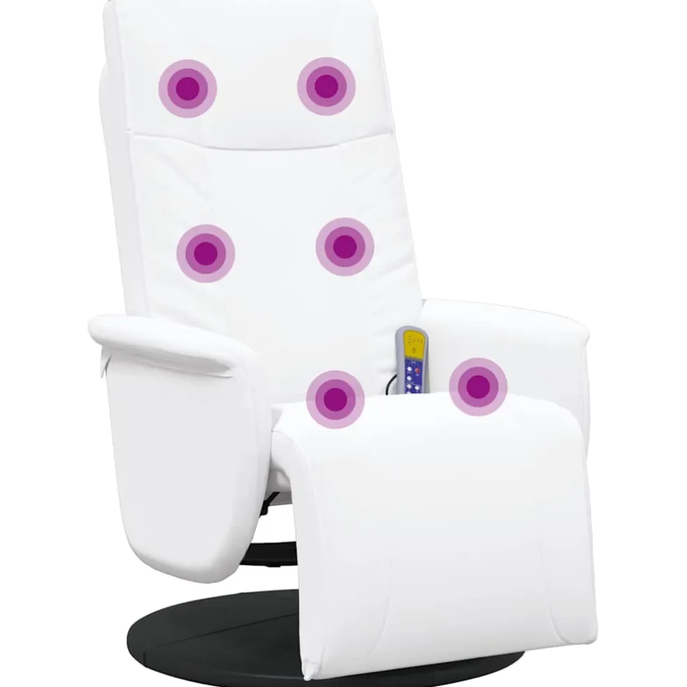 vidaXL Draaibare Massagestoel Wit 71 x 90 x 105 cm Nep Leer