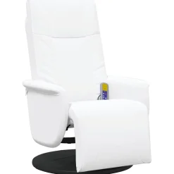 vidaXL Draaibare Massagestoel Wit 71 x 90 x 105 cm Nep Leer