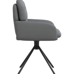 vidaXL Draai Eetstoelen 4 st Kunstleer Grijs 59 x 59,5 x 90 cm