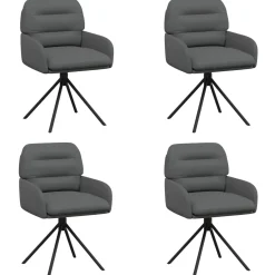 vidaXL Draai Eetstoelen 4 st Kunstleer Grijs 59 x 59,5 x 90 cm