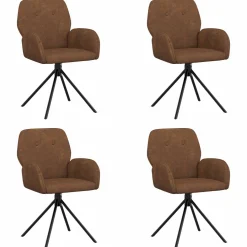 vidaXL Draai Eetstoelen 4 st Nep Suede Leer Bruin 54 x 55 x 86 cm