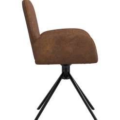 vidaXL Draai Eetstoelen 4 st Nep Suede Leer Bruin 54 x 55 x 86 cm
