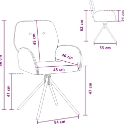 vidaXL Draai Eetstoelen 4 st Nep Suede Leer Bruin 54 x 55 x 86 cm