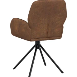 vidaXL Draai Eetstoelen 4 st Nep Suede Leer Bruin 54 x 55 x 86 cm