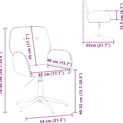 vidaXL Draaiende Bureaustoelen 2 st 54 x 55 x 90 cm Lichtgrijs fluweel