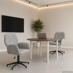 vidaXL Draaiende Bureaustoelen 2 st 54 x 55 x 90 cm Lichtgrijs fluweel