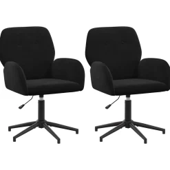 vidaXL Draaiende Bureaustoelen 2 st 54 x 55 x 90 cm Zwart fluweel