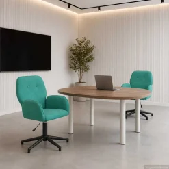 vidaXL Draaiende Bureaustoelen 2 st 54 x 55 x 90 cm Turquoise fluweel