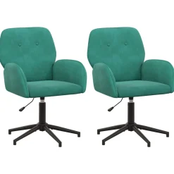 vidaXL Draaiende Bureaustoelen 2 st 54 x 55 x 90 cm Turquoise fluweel
