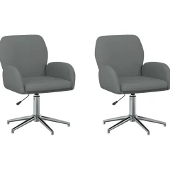 vidaXL Draaiende Bureaustoelen 2 st 54 x 58 x 90 cm Donkergrijs Stof