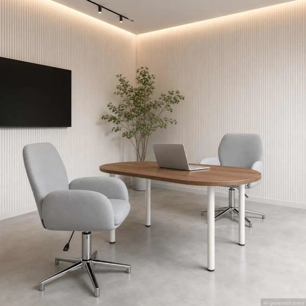 vidaXL Draaiende Bureaustoelen 2 st 54 x 58 x 90 cm Lichtgrijs Stof