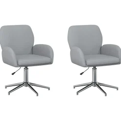 vidaXL Draaiende Bureaustoelen 2 st 54 x 58 x 90 cm Lichtgrijs Stof