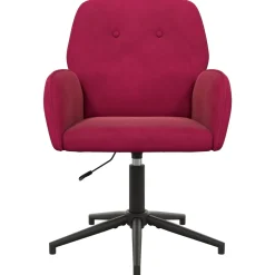 vidaXL Draaischrijfstoel 54 x 55 x 90 cm Wijnrood fluweel