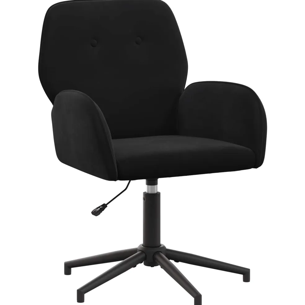vidaXL Draaischrijfstoel 54 x 55 x 90 cm Zwart fluweel
