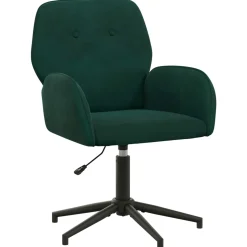vidaXL Draaischrijfstoel 54 x 55 x 90 cm Donkergroen fluweel