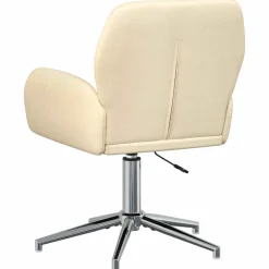 vidaXL Draaischrijfstoel 54 x 58 x 90 cm Crèmekleurig Stof