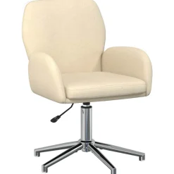 vidaXL Draaischrijfstoel 54 x 58 x 90 cm Crèmekleurig Stof