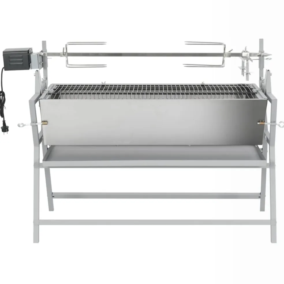 vidaXL Draaispit barbecue ijzer en roestvrij staal